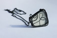Pendant- Porcelain and oxidised silver